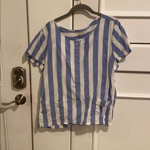 Striped Box Tee with pockets